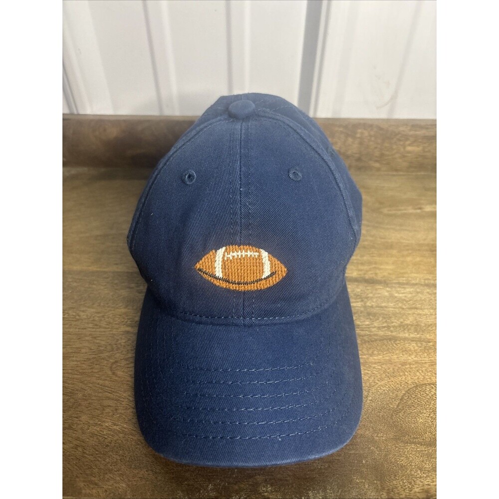 Harding Lane Youth Needlepoint Football Hat Blue